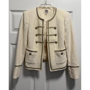 Anne Klein Ivory Tweed Jacket • Size 2 • Elegant Statement Piece